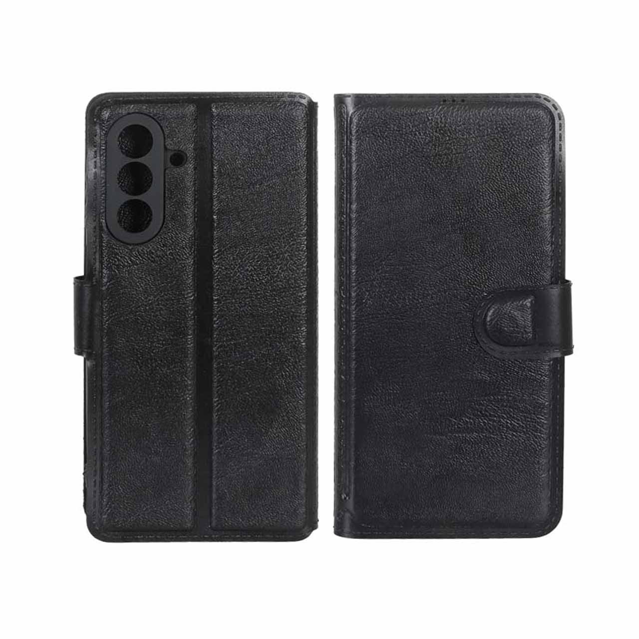 1574956 کیف موبایل چرمی مگنتی محافظ لنزدار Samsung Galaxy A17 - مشکی - تصویر 1