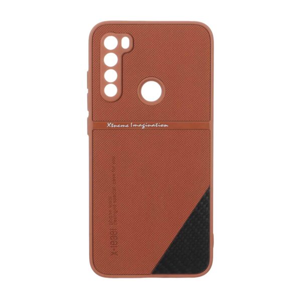 قاب Extreme Imagination طرح کربن سوزنی محافظ لنزدار Xiaomi Redmi Note 8 - قهوه ای