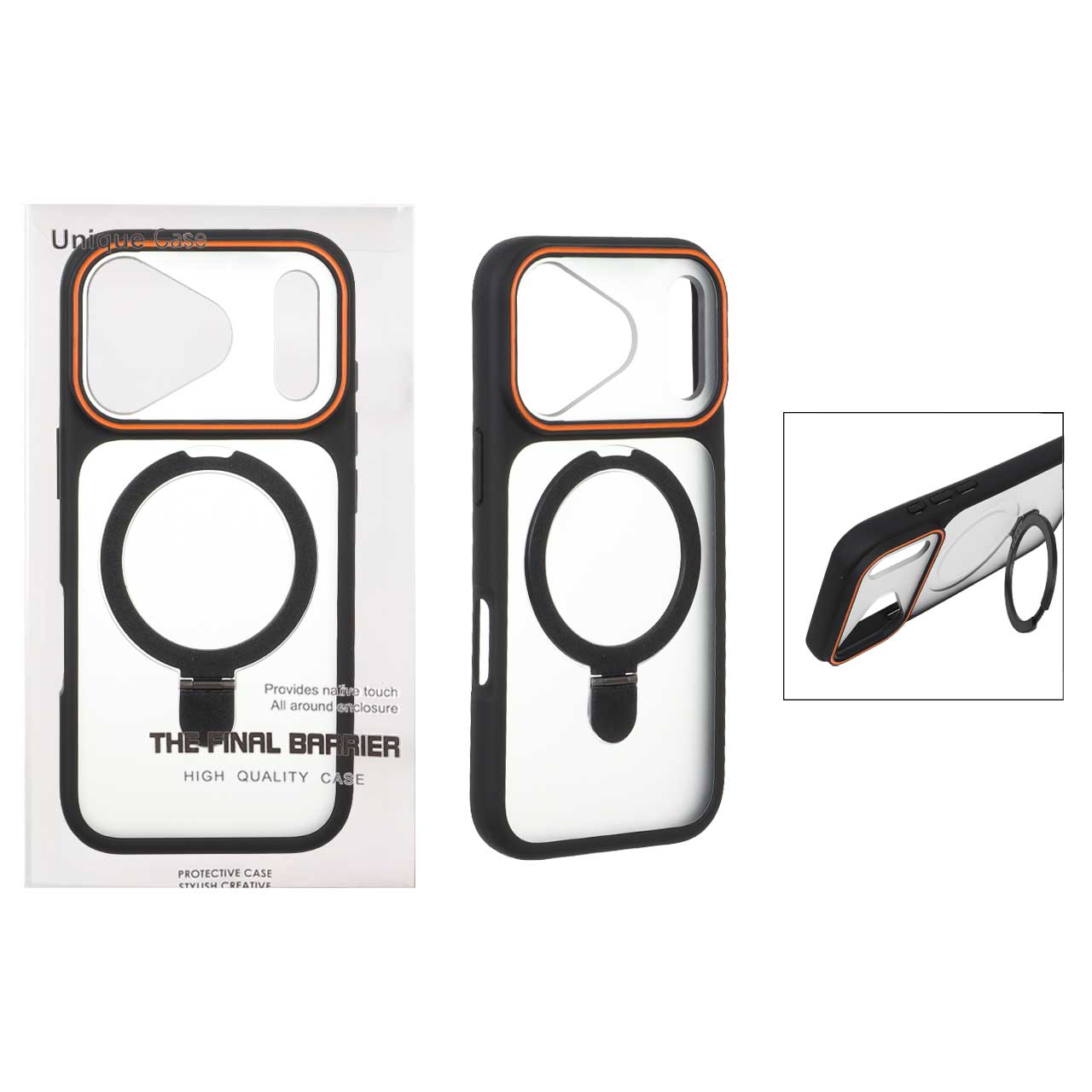 1575724 قاب اورجینال Unique Case مات لوپ استند شو مدل Apple iPhone 17 Pro - مشکی (پک دار ) - تصویر 1