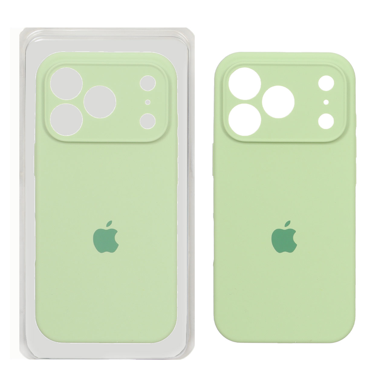 1577464 قاب سیلیکونی پاک کنی محافظ لنزدار اورجینال Apple iPhone 17 Pro - سبز مغز پسته ای (پک اصلی) - تصویر 1