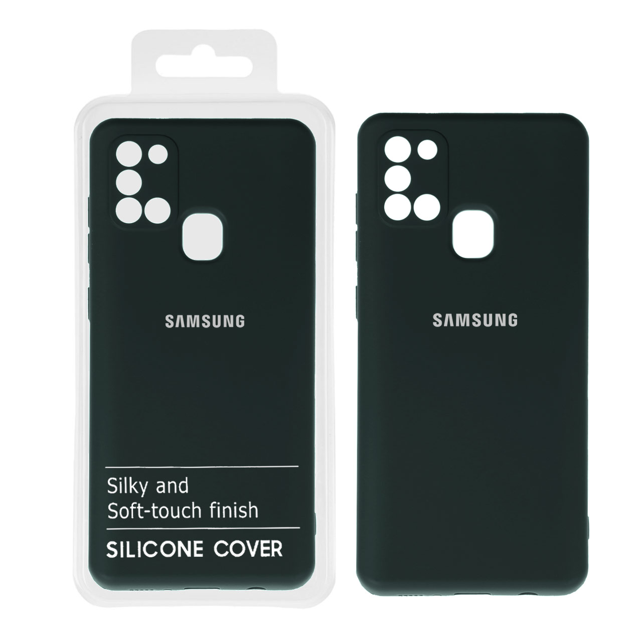 705922 قاب نیو سیلیکون محافظ لنزدار Samsung A21S - RFF - سبز تیره (پک دار) - تصویر 1