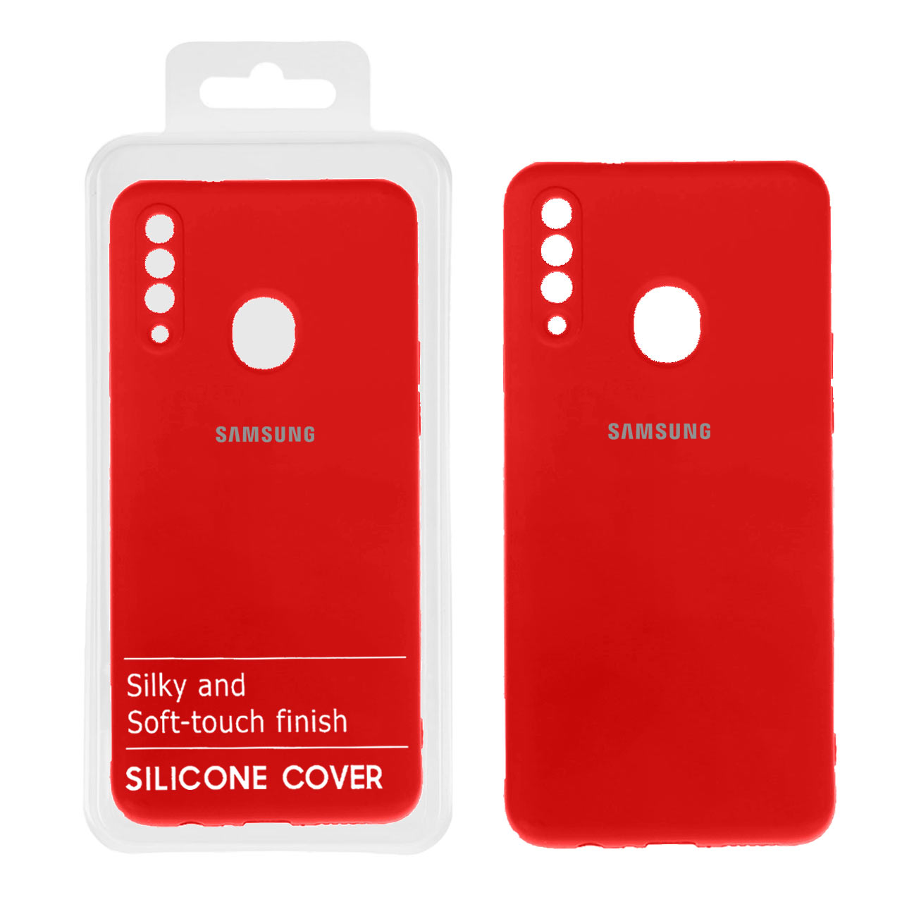 754934 قاب نیو سیلیکون محافظ لنزدار Samsung A20S -RFF - قرمز کد7 (پک دار) - تصویر 1
