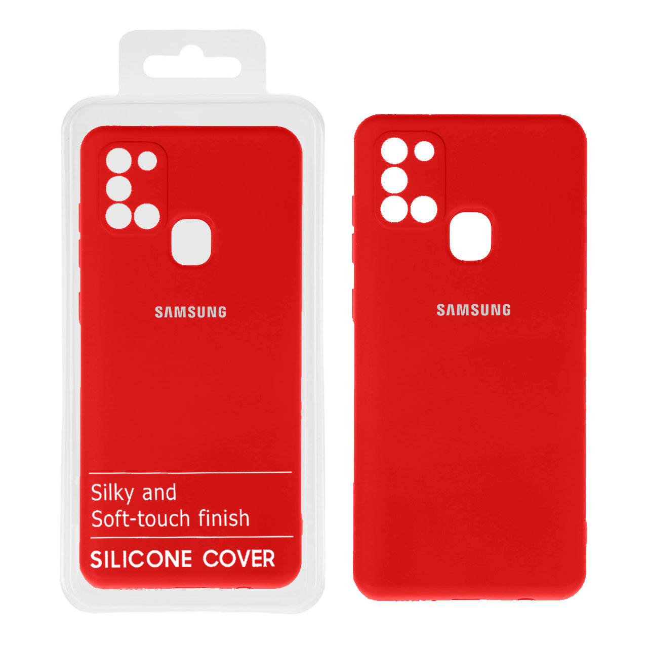 780608 قاب نیو سیلیکون محافظ لنزدار Samsung A21S -RFF - قرمز کد 8 (پک دار) - تصویر 1
