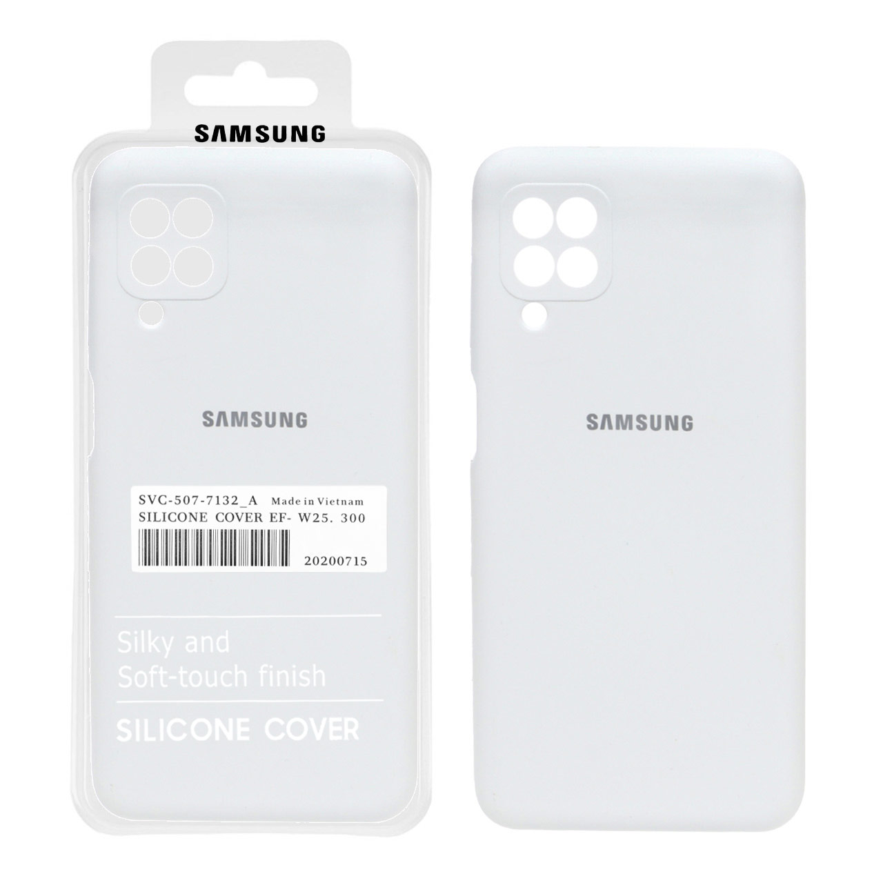 811016 قاب سیلیکونی پاک کنی اورجینال درجه یک Samsung A12 / M12 / F12 - سفید (پک دار) - تصویر 1