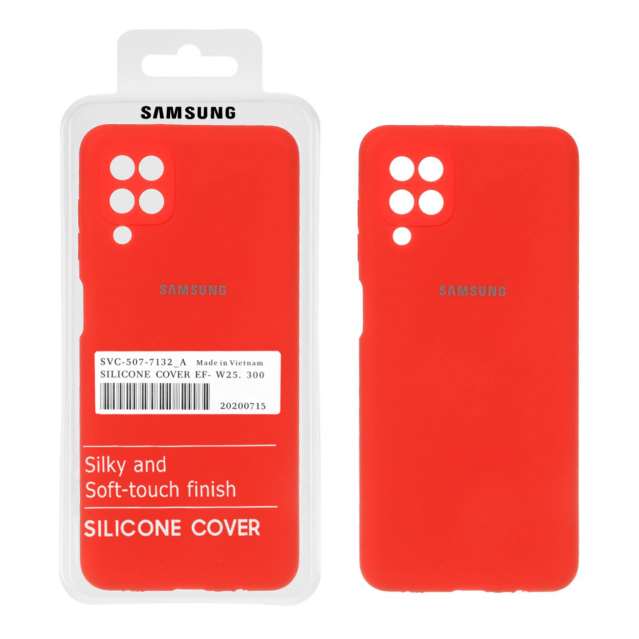 811028 قاب سیلیکونی پاک کنی اورجینال درجه یک Samsung A12 / M12 / F12 - قرمز (پک دار) - تصویر 1