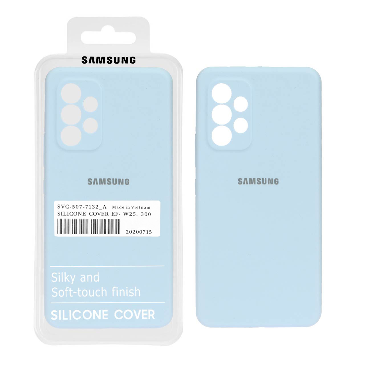 953638 قاب سیلیکونی پاک کنی اورجینال درجه یک Samsung Galaxy A53 - آبی روشن (پک دار) - تصویر 1