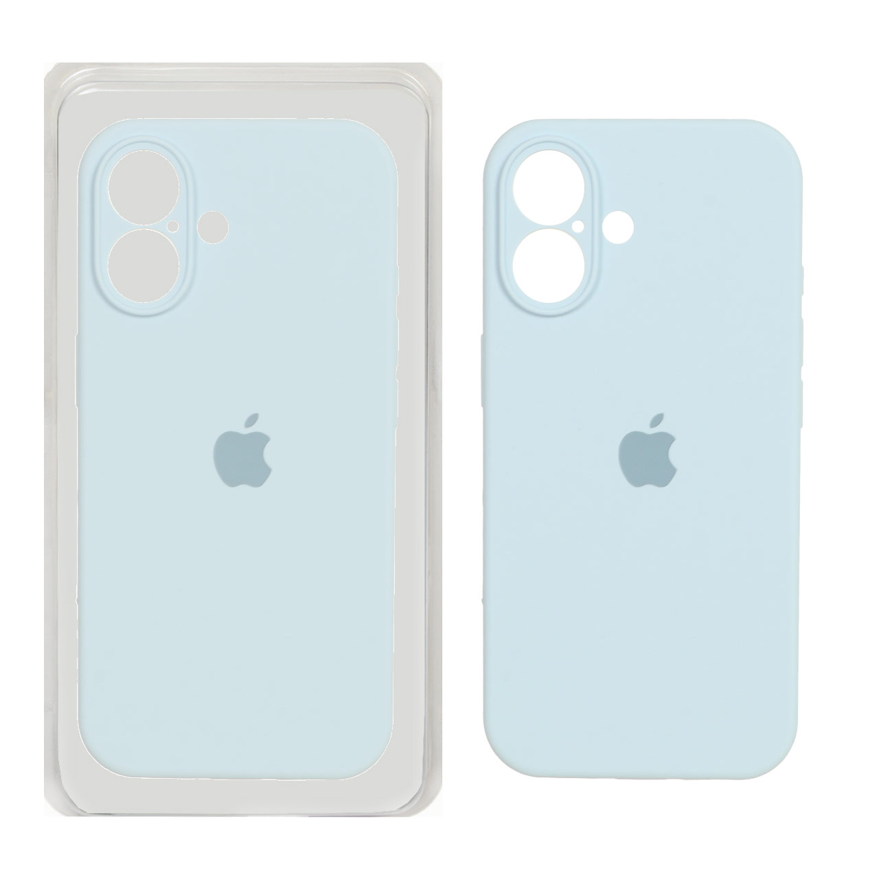 1243030 قاب سیلیکونی پاک کنی محافظ لنزدار اورجینال Apple iPhone 16 - آبی کبریتی (پک اصلی) - تصویر 1