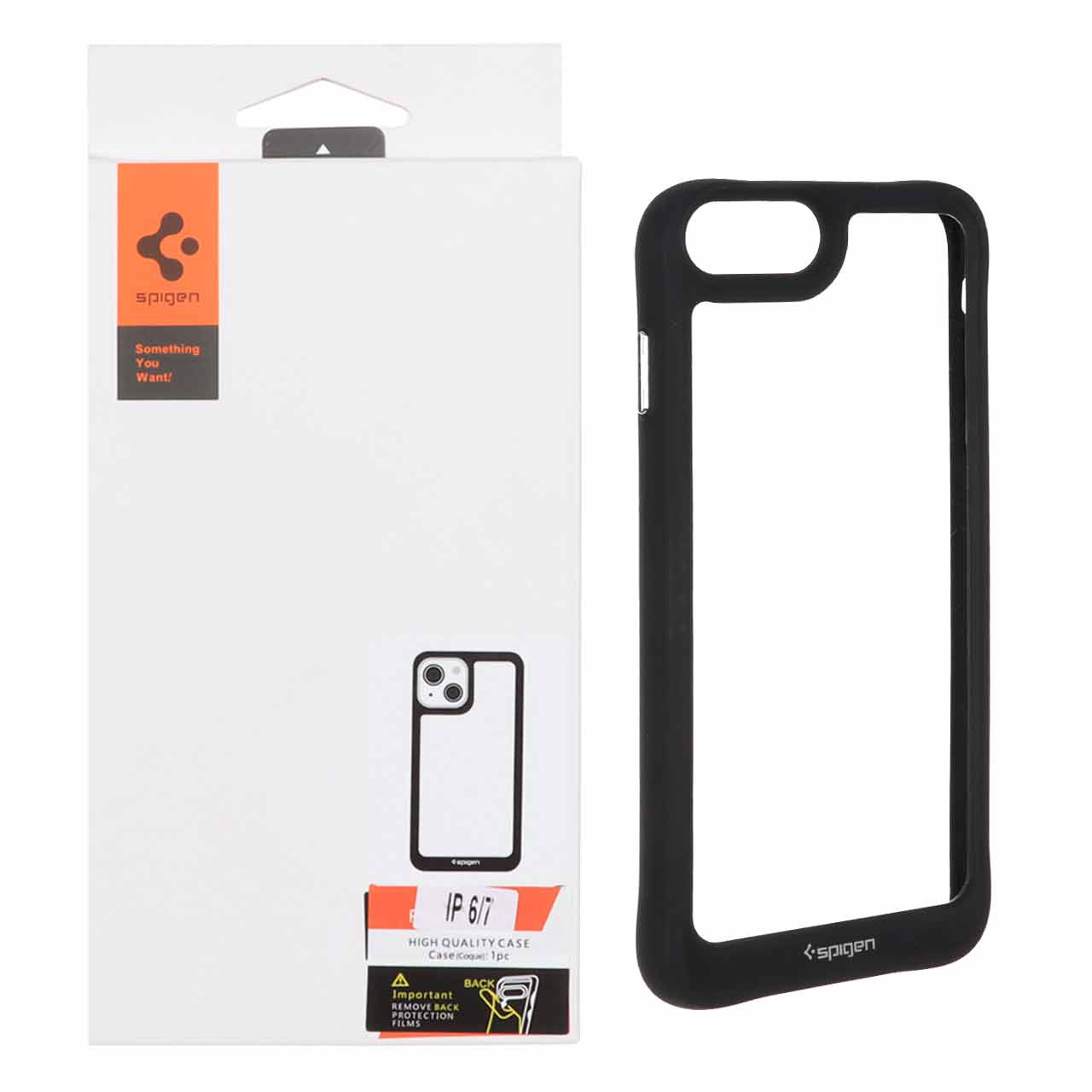 1371382 قاب اورجینال Spigen مدل Apple iPhone 6 Plus / iPhone 6s Plus / iPhone 7 Plus / iPhone 8 Plus - شفاف مشکی - تصویر 1