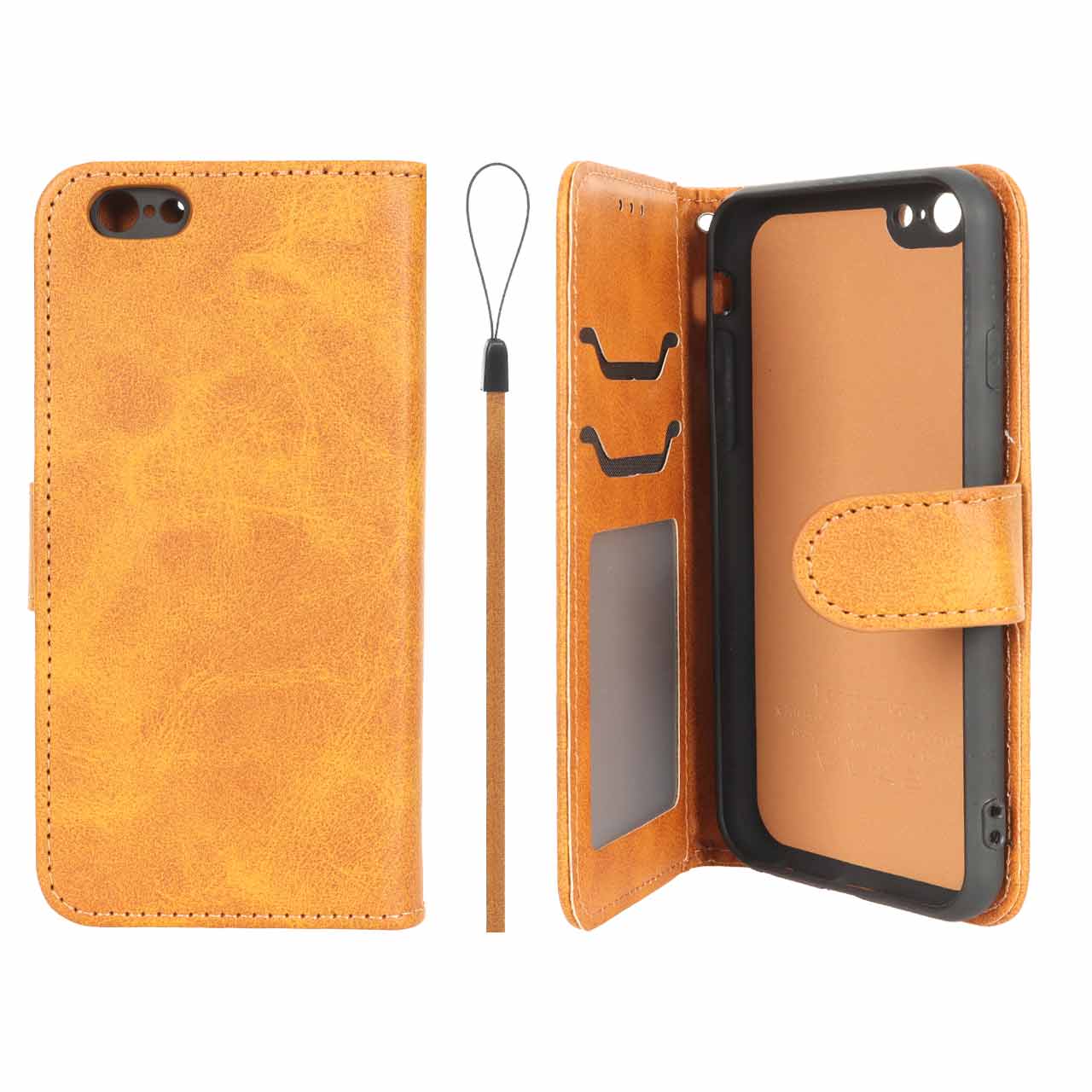 1630284 کیف موبایل مگنتی درجه یک داخل خز MNC Plus مدل Apple iPhone 6 / iPhone 6s - عسلی - تصویر 1