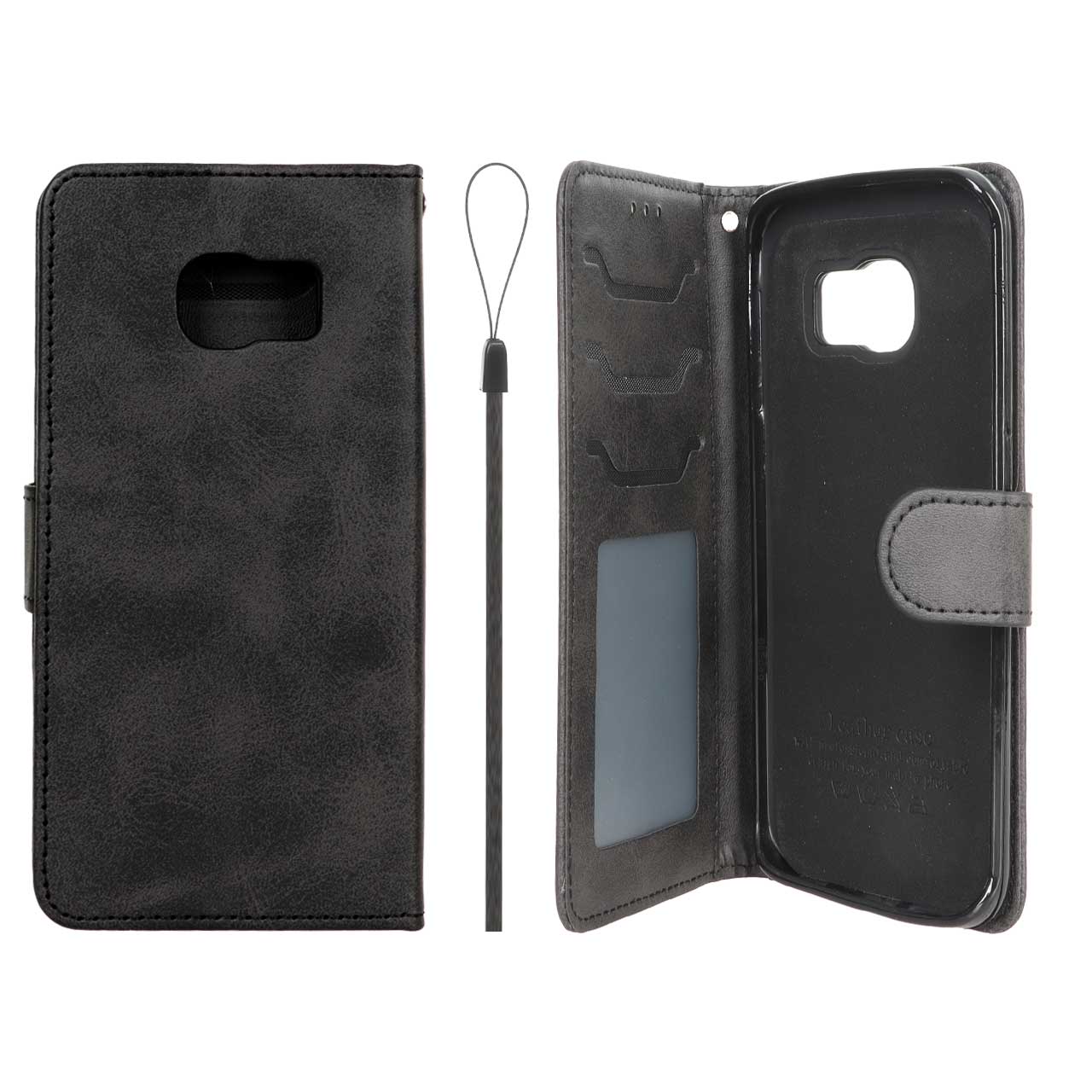 1630380 کیف موبایل مگنتی درجه یک داخل خز MNC Plus مدل Samsung Galaxy S6 Edge - مشکی - تصویر 1