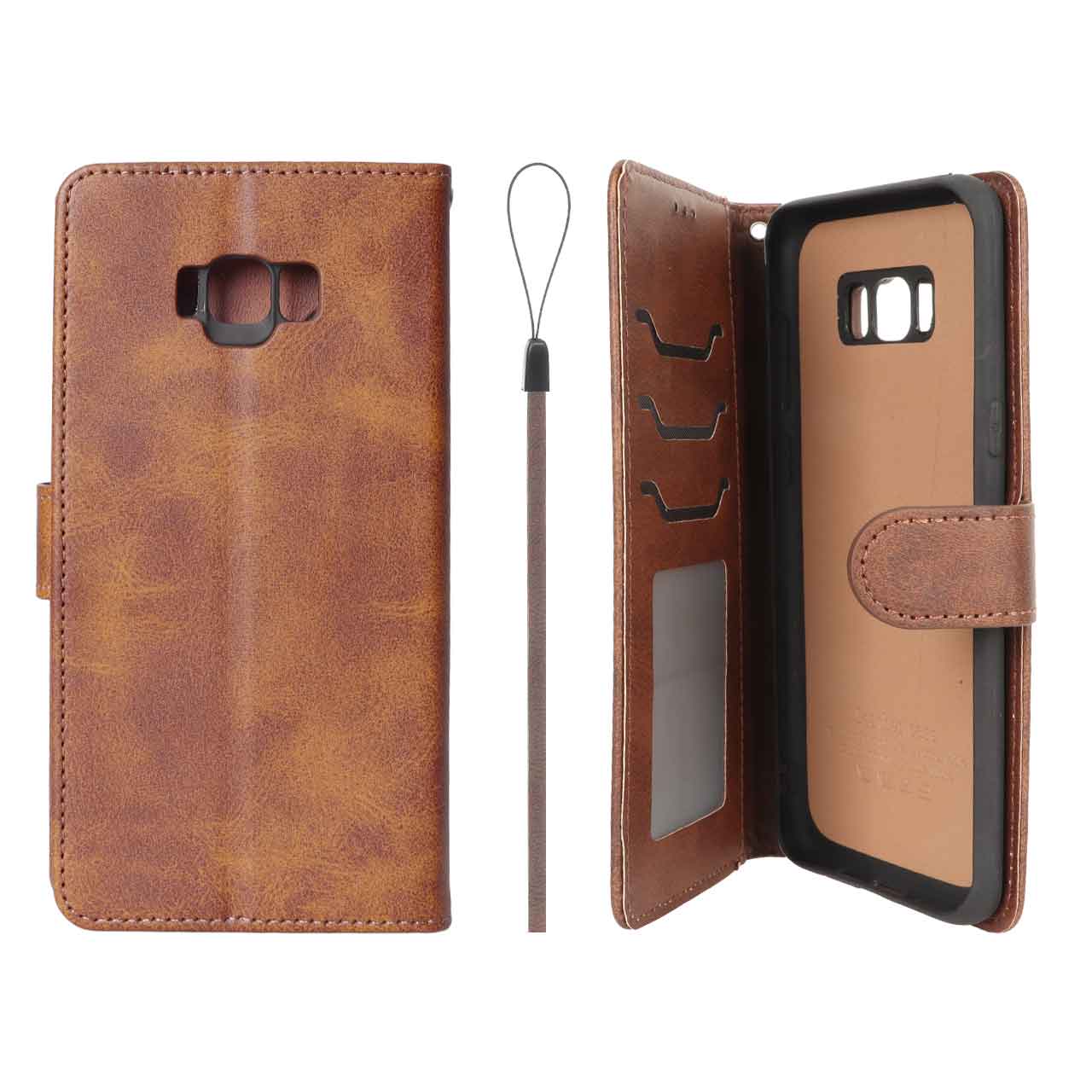 1630644 کیف موبایل مگنتی درجه یک داخل خز MNC Plus مدل Samsung Galaxy S8 Plus - قهوه ای - تصویر 1