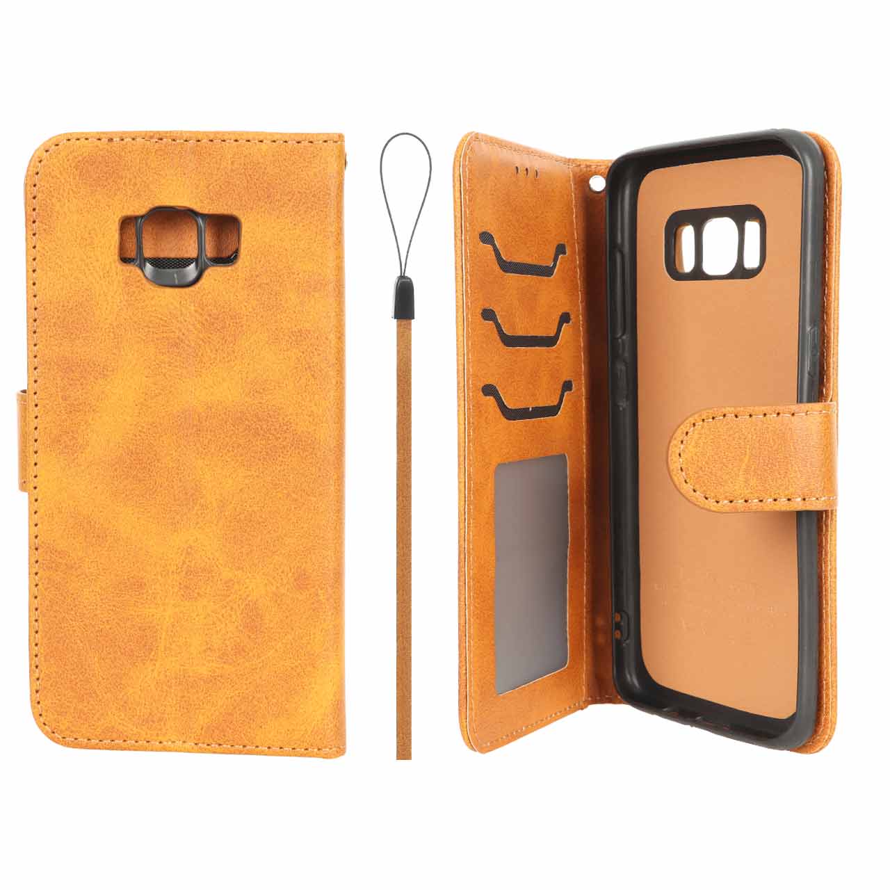 1630730 کیف موبایل مگنتی درجه یک داخل خز MNC Plus مدل Samsung Galaxy S8 - عسلی - تصویر 1