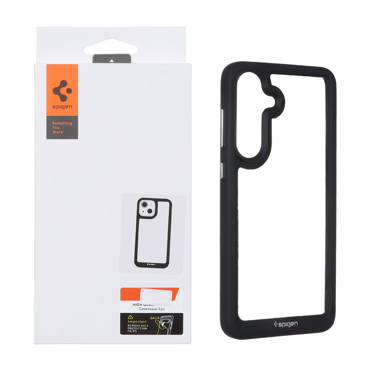 1631498 قاب اورجینال Spigen مدل Samsung Galaxy S25 FE - شفاف مشکی (پک دار) - تصویر 1