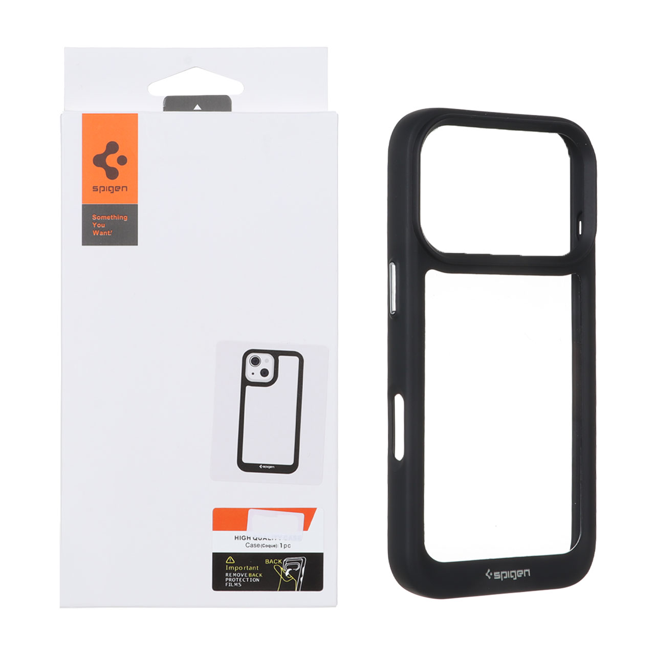 1631506 قاب اورجینال Spigen مدل Apple iPhone 17 Pro - شفاف مشکی (پک دار) - تصویر 1