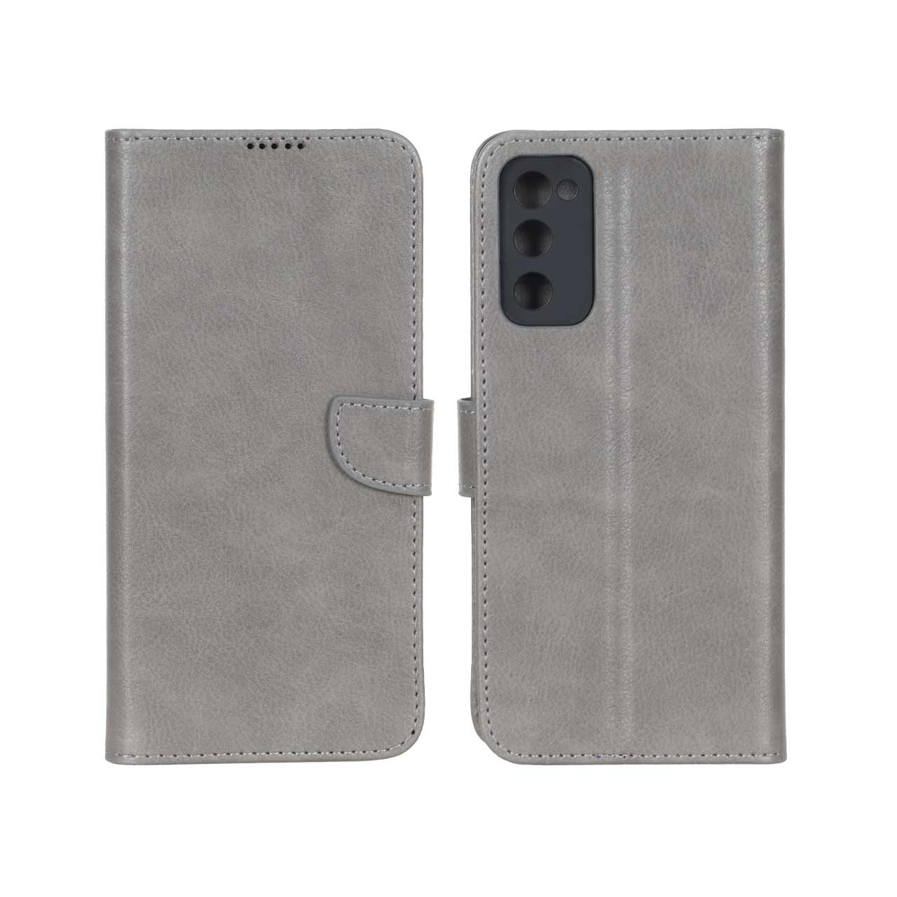 1667910 کیف چرمی موبایل مگنتی محافظ لنزدار KRF مدل Samsung Galaxy S20 FE - طوسی - تصویر 1
