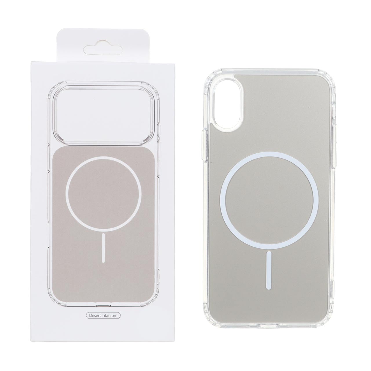 1669808 قاب پشت رنگی دور ژله ای با قابلیت شارژ MagSafe مدل Apple iPhone X / iPhone XS - صحرایی (پک دار) - تصویر 1