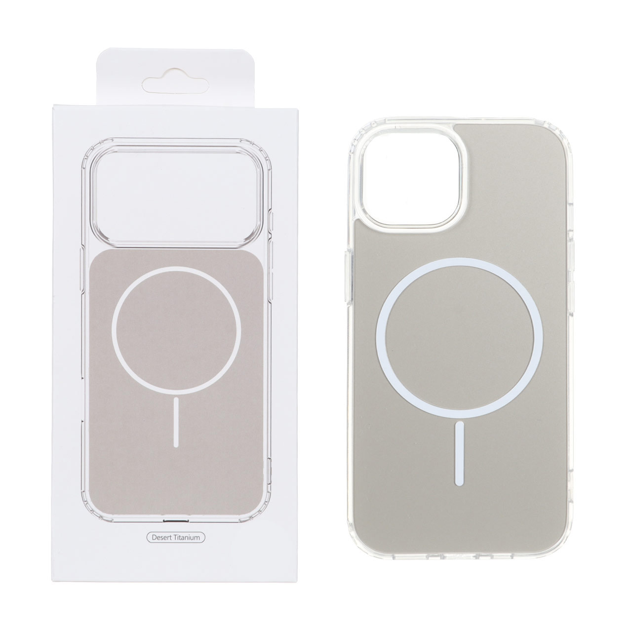 1669828 قاب پشت رنگی دور ژله ای با قابلیت شارژ MagSafe مدل Apple iPhone 13 / iPhone 14 - صحرایی (پک دار) - تصویر 1