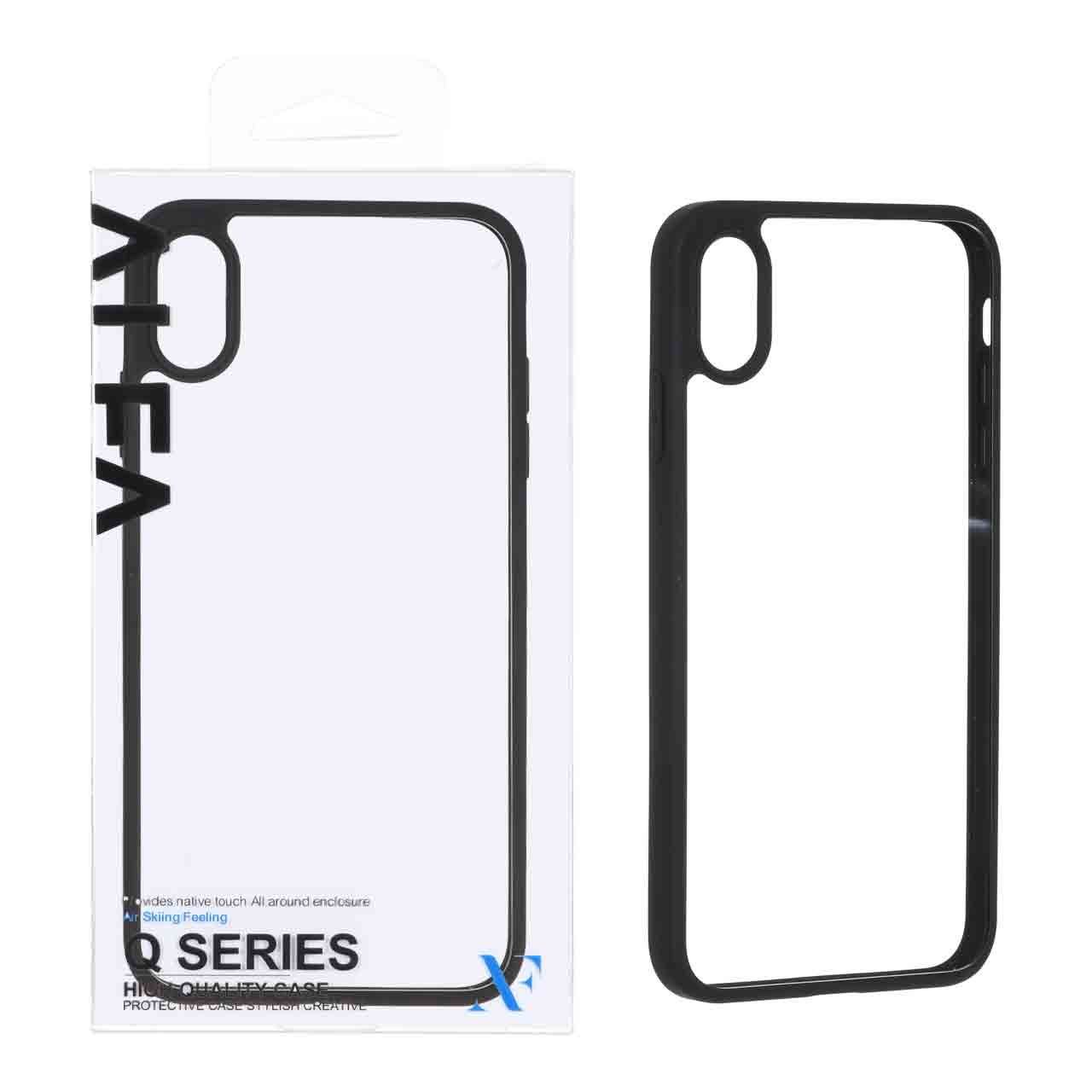 1680036 قاب اورجینال Q Series شفاف Alfa مدل Apple iPhone X / iPhone XS - مشکی (پک دار) - تصویر 1