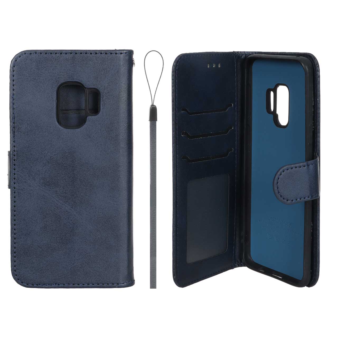 1680526 کیف موبایل مگنتی درجه یک داخل خز MNC Plus مدل Samsung Galaxy S9 - سرمه ای - تصویر 1