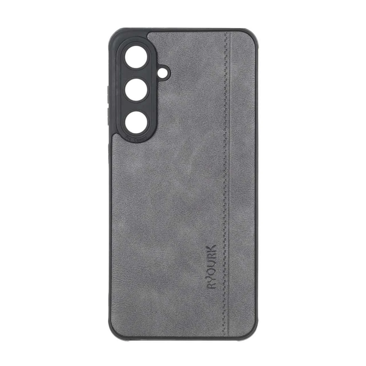 1688904 قاب طرح چرم RYOURK مدل Samsung Galaxy S24 FE - خاکستری - تصویر 1