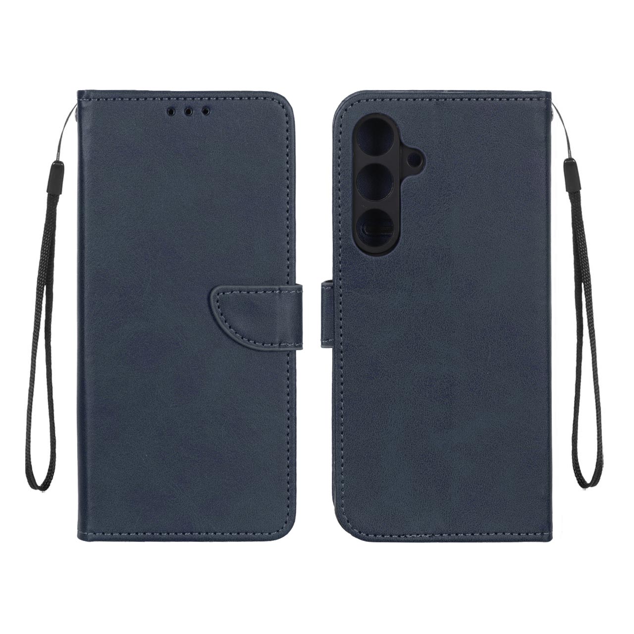 1689552 کیف چرمی موبایل مگنتی محافظ لنزدار Samsung Galaxy S25 FE - سرمه ای - تصویر 1