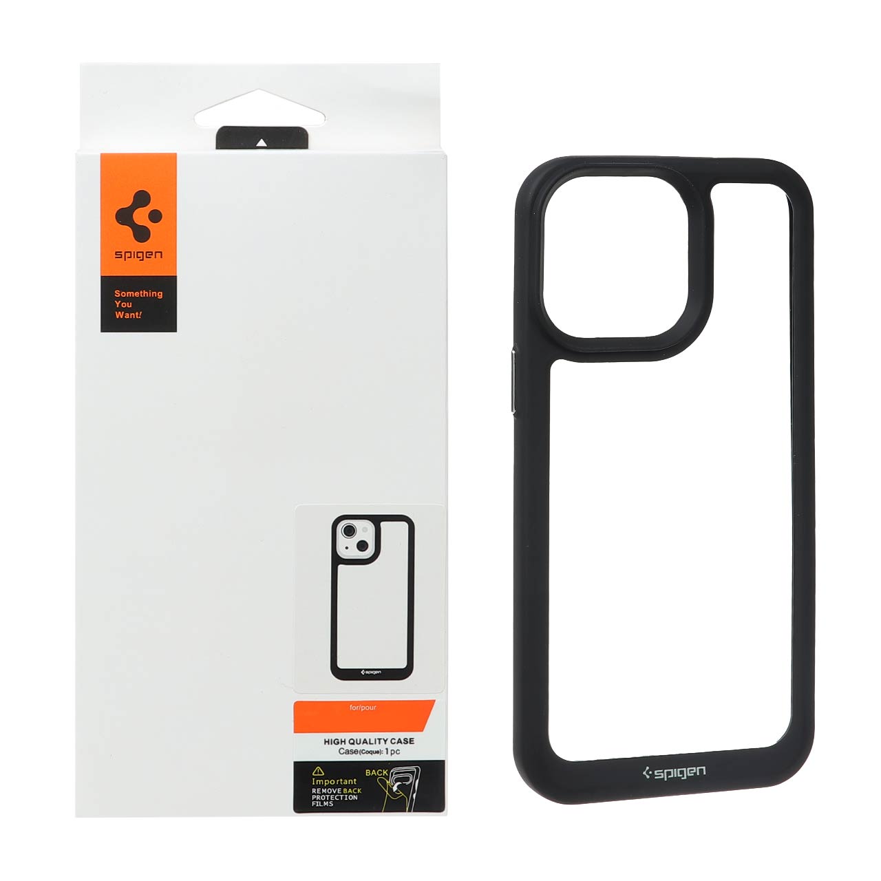996244 قاب اورجینال Spigen مدل Apple iPhone 15 Pro Max - شفاف مشکی - تصویر 1