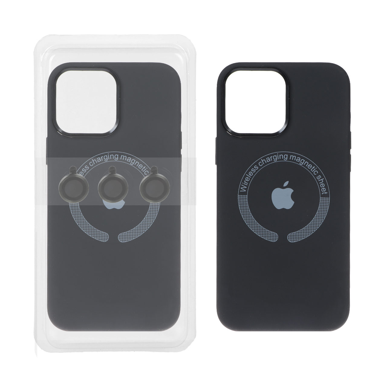 1058394 قاب سیلیکونی اورجینال Magsafe با ست محافظ لنز رینگی Apple iPhone 13 Pro Max - مشکی (پک دار) - تصویر 1