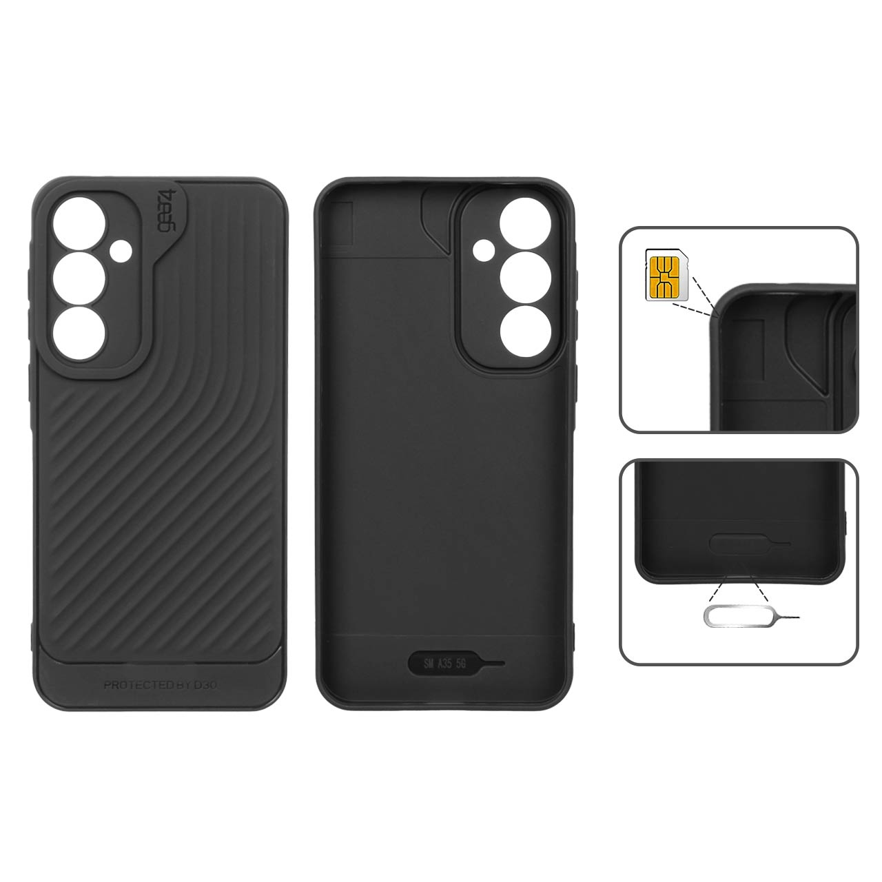 1152576 قاب Gear4 کبریتی Samsung Galaxy A35 - مشکی - تصویر 1