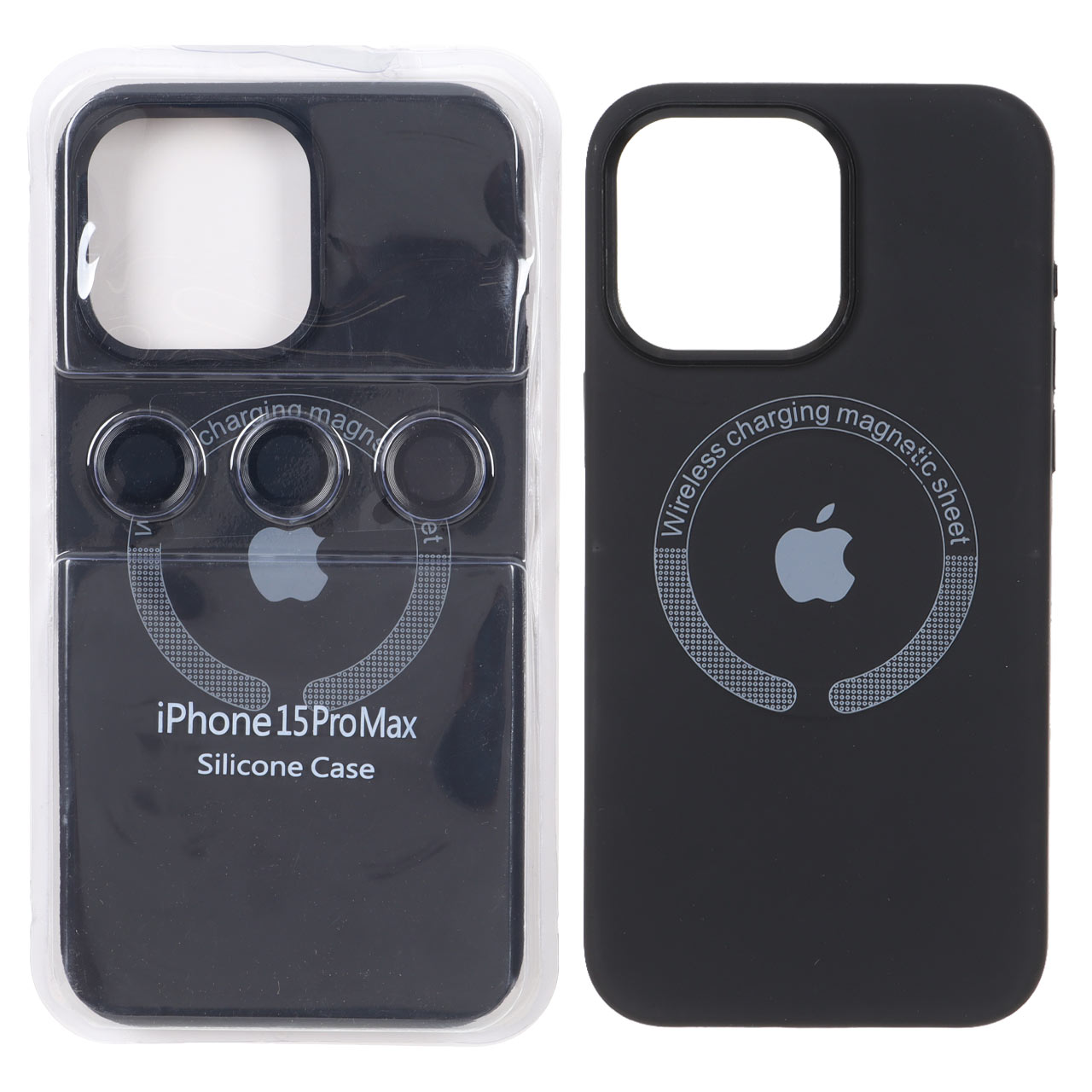 1168522 قاب سیلیکونی اورجینال Magsafe با ست محافظ لنز رینگی Apple iPhone 15 Pro Max - مشکی (پک دار) - تصویر 1