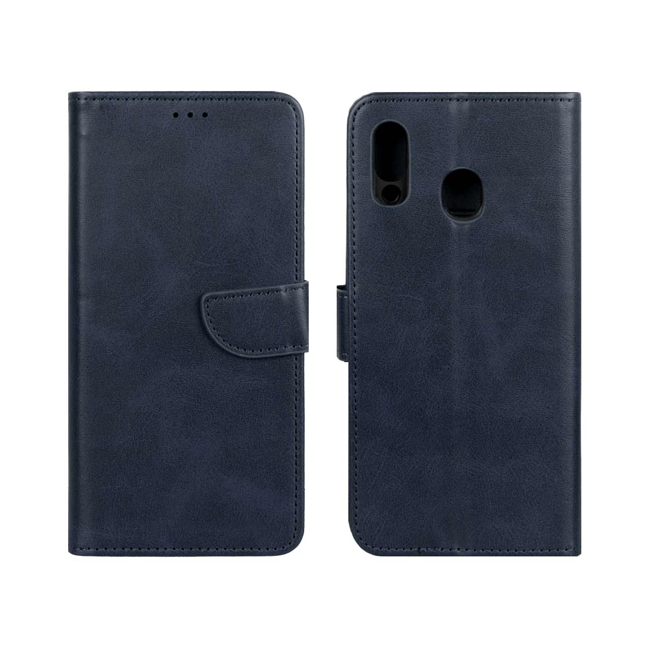 1230800 کیف چرمی موبایل مگنتی Samsung Galaxy A30 / A20 - سرمه ای - تصویر 1