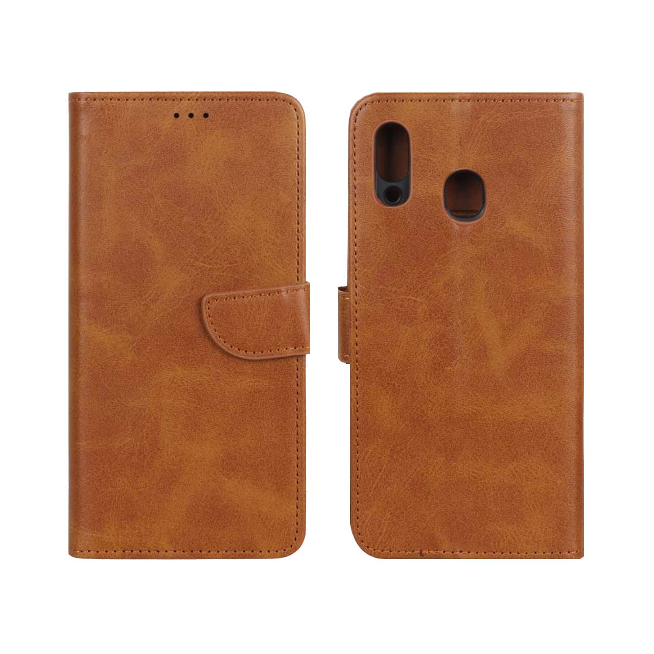 1230802 کیف چرمی موبایل مگنتی Samsung Galaxy A30 / A20 - عسلی - تصویر 1