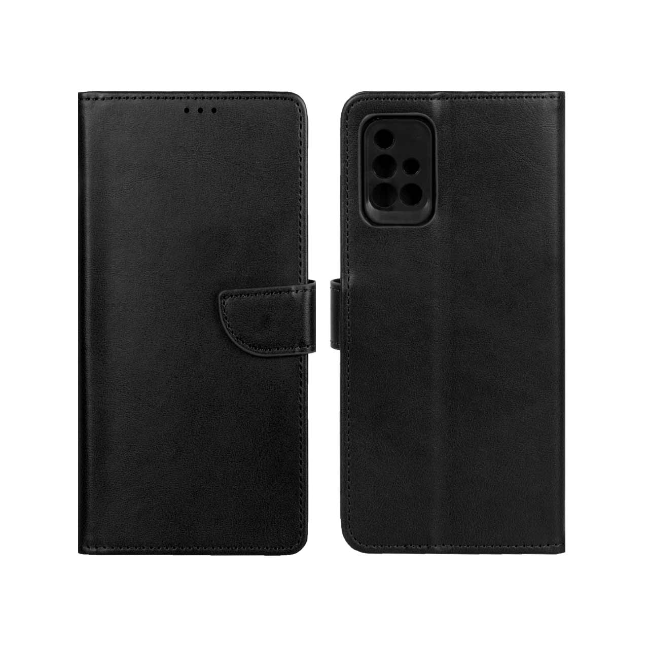 1230914 کیف چرمی موبایل مگنتی محافظ لنزدار Samsung Galaxy A71 - مشکی - تصویر 1