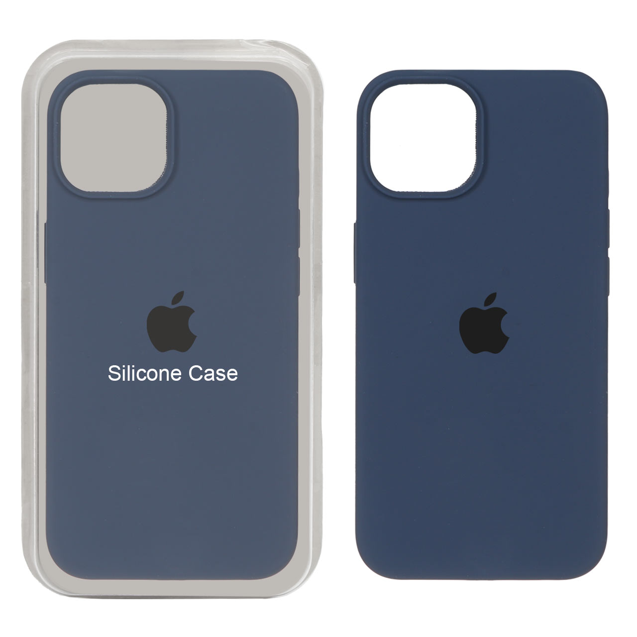 1294540 قاب سیلیکونی پاک کنی اورجینال Apple iPhone 13 / iPhone 14 - سرمه ای (پک اصلی) - تصویر 1