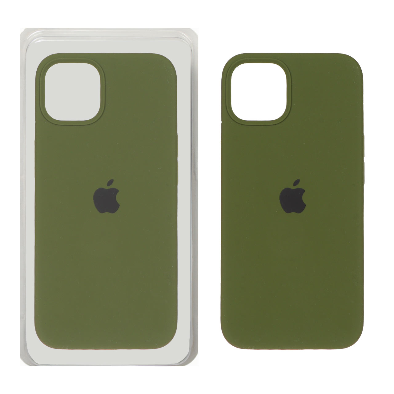 1295182 قاب سیلیکونی پاک کنی اورجینال Apple iPhone 13 / iPhone 14 - سبز زیتونی (پک اصلی) - تصویر 1