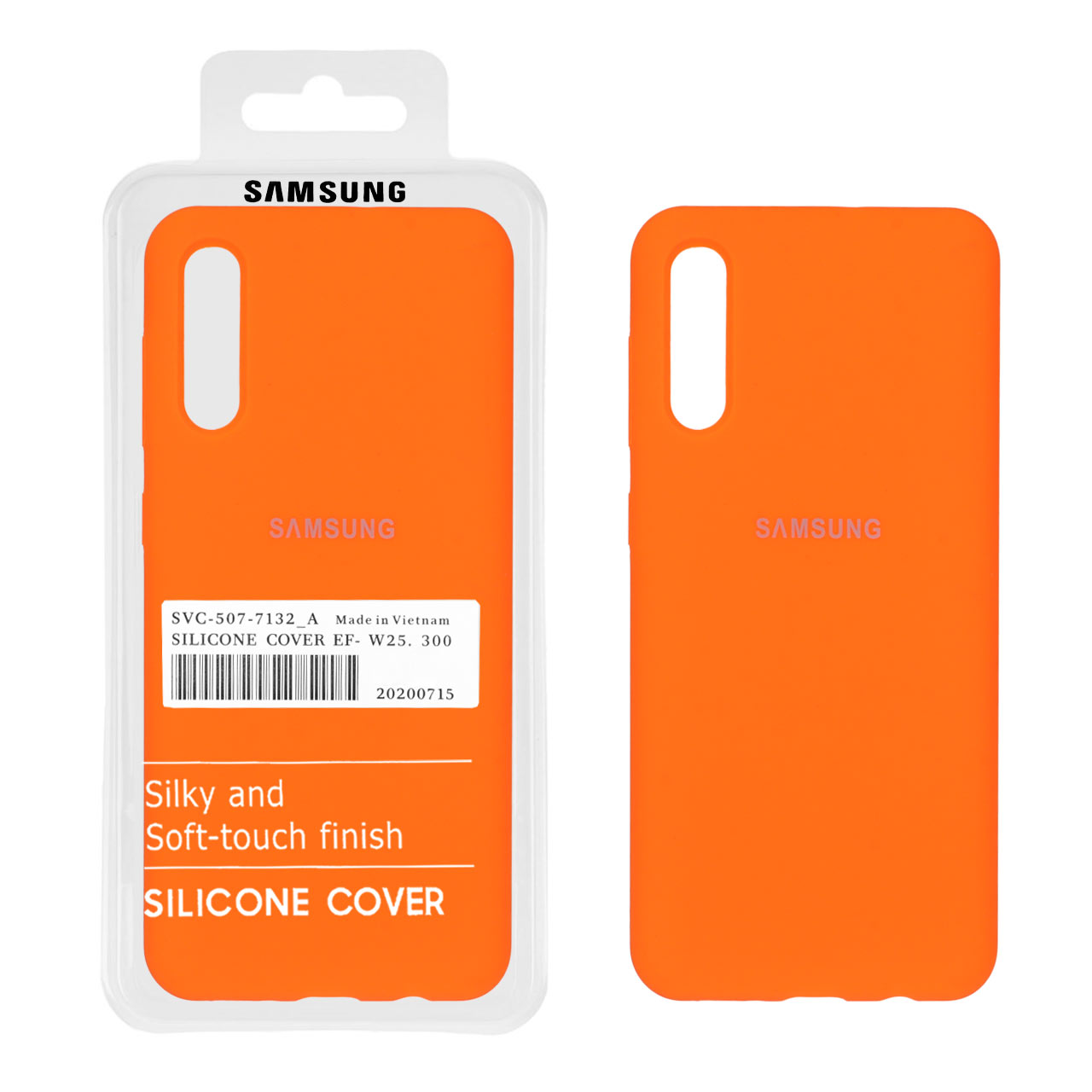 1298630 قاب سیلیکونی پاک کنی اورجینال درجه یک Samsung Galaxy A50 / A50s / A30s - نارنجی (پک دار) - تصویر 1