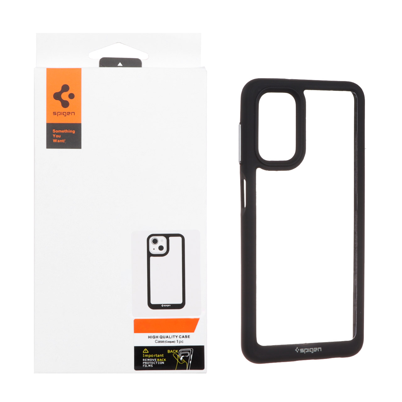 1308174 قاب اورجینال Spigen مدل Samsung Galaxy A13 4G / A13 5G / A04s / M13 4G / F13 - شفاف مشکی - تصویر 1