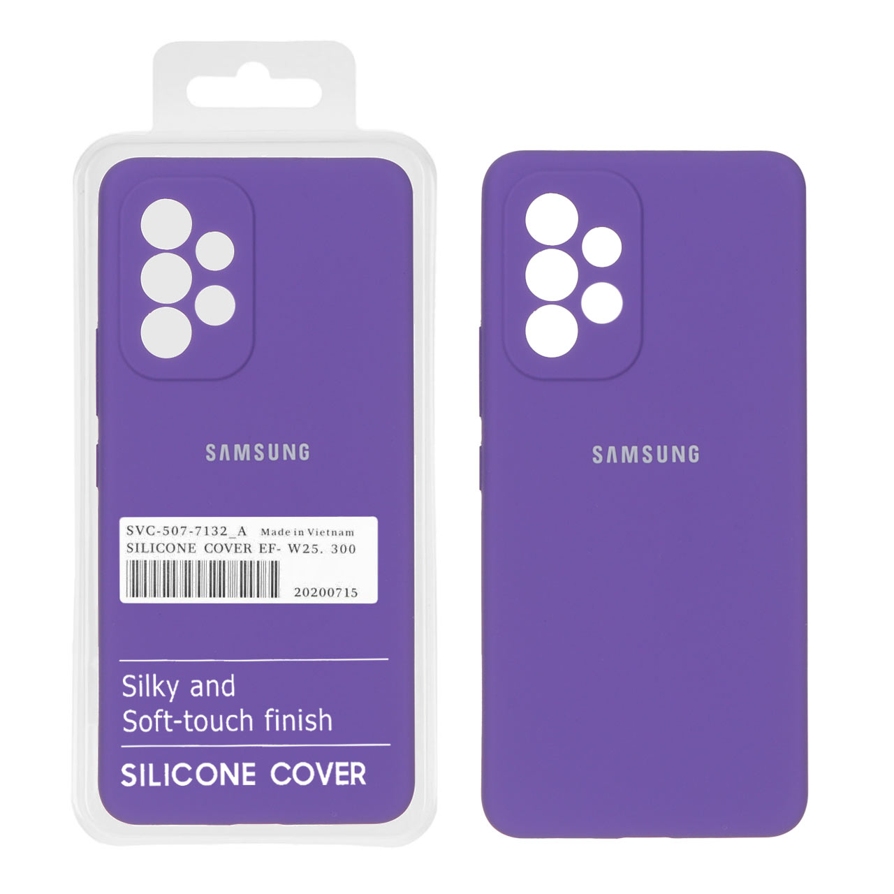 1335888 قاب سیلیکونی پاک کنی اورجینال درجه یک Samsung Galaxy A53 - بنفش (پک دار) - تصویر 1