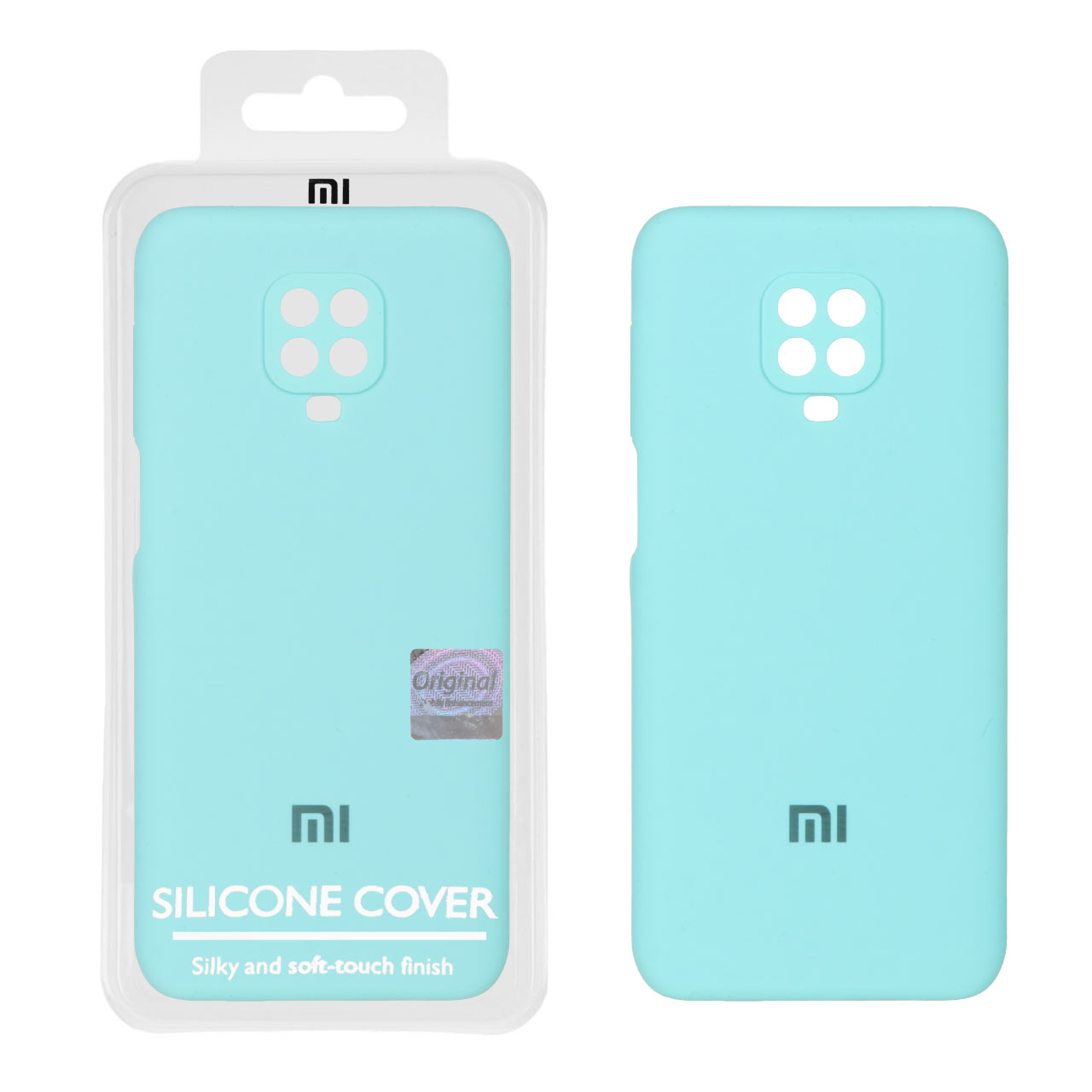 1362612 قاب سیلیکونی پاک کنی اورجینال Master Quality مدل Xiaomi Redmi Note 9S / Redmi Note 9 Pro / Redmi Note 9 Pro Max - سبزآبی (پک دار) - تصویر 1