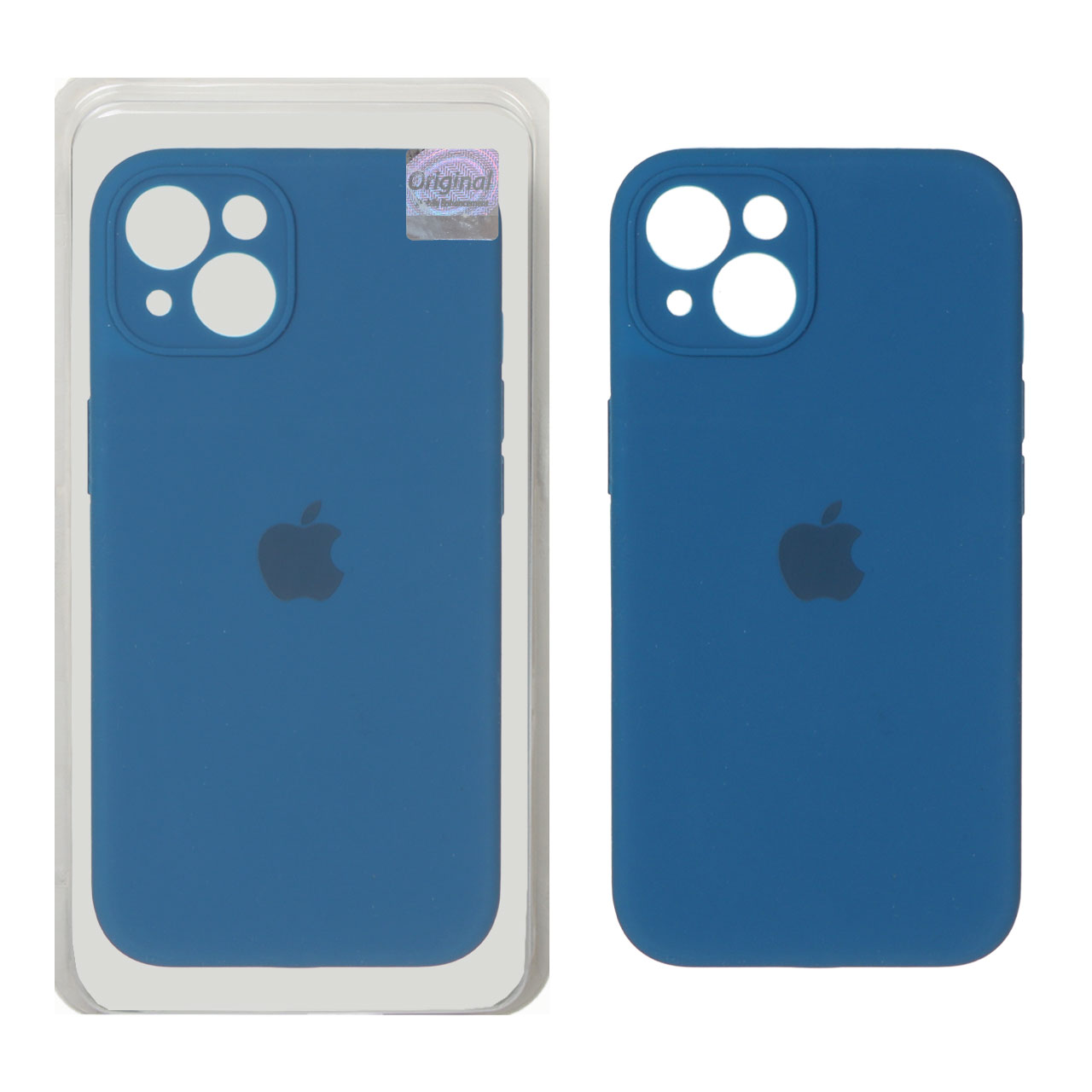 1507792 قاب سیلیکونی پاک کنی اورجینال Master Quality مدل Apple iPhone 13 / iPhone 14 - آبی کاربنی (پک دار) - تصویر 1