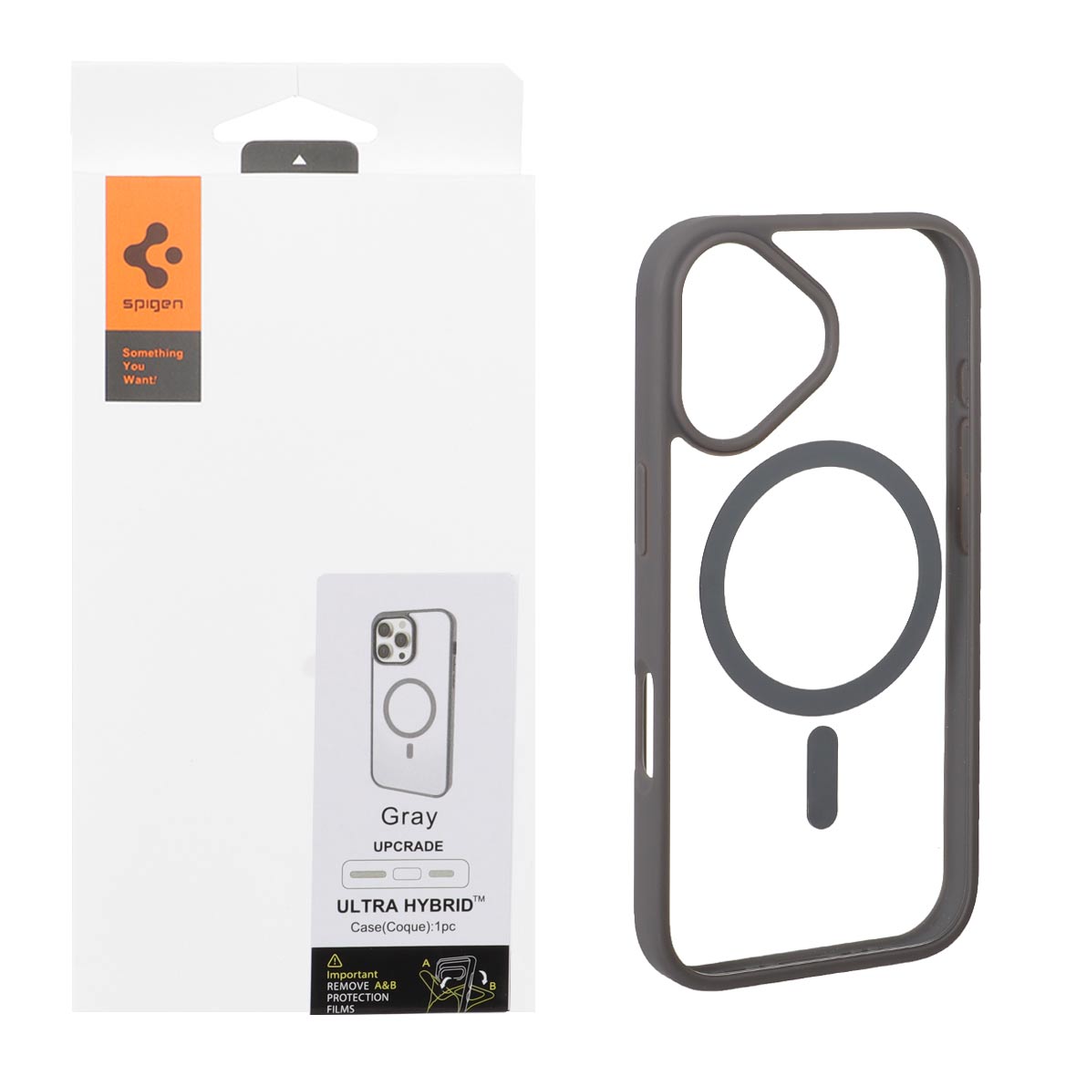 1570720 قاب اورجینال Magsafe Spigen با توری اسپیکر فلزی Apple iPhone 17 - طوسی (پک دار) - تصویر 1
