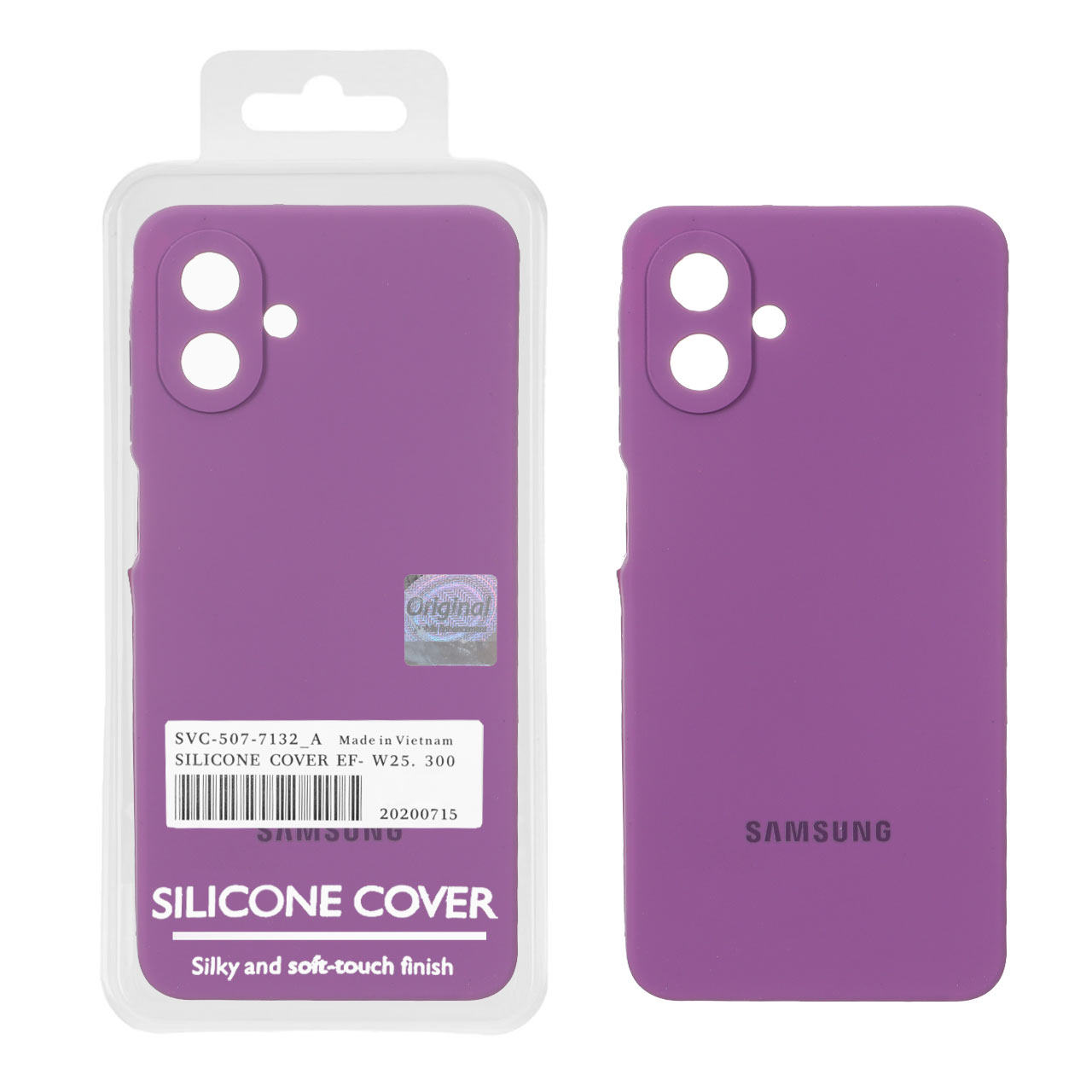 1572682 قاب سیلیکونی پاک کنی اورجینال Master Quality مدل Samsung Galaxy A07 - ارغوانی (پک دار) - تصویر 1