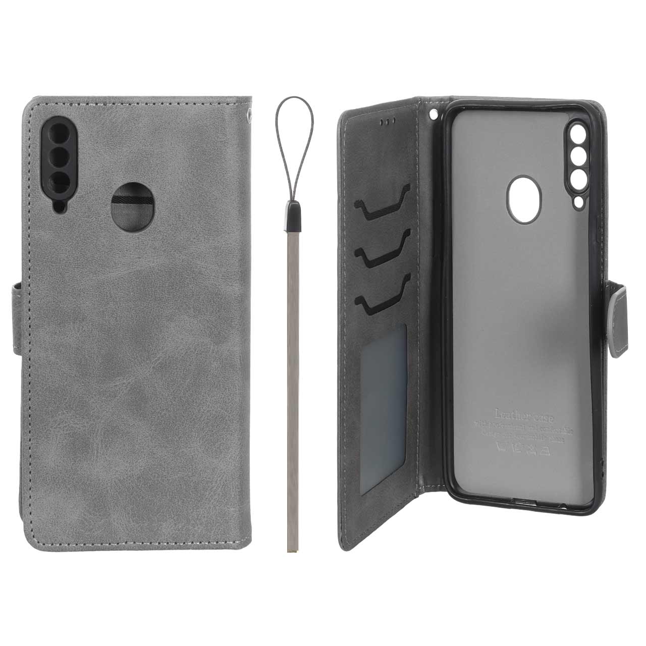 1584770 کیف موبایل مگنتی درجه یک داخل خز MNC Plus مدل Samsung Galaxy A20s - خاکستری - تصویر 1