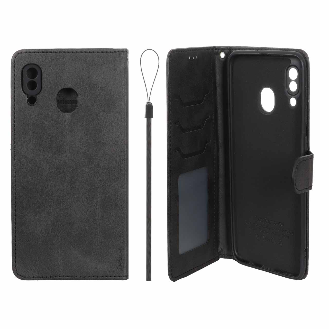 1585410 کیف موبایل مگنتی درجه یک داخل خز MNC Plus مدل Samsung Galaxy A30 / A20 - مشکی - تصویر 1