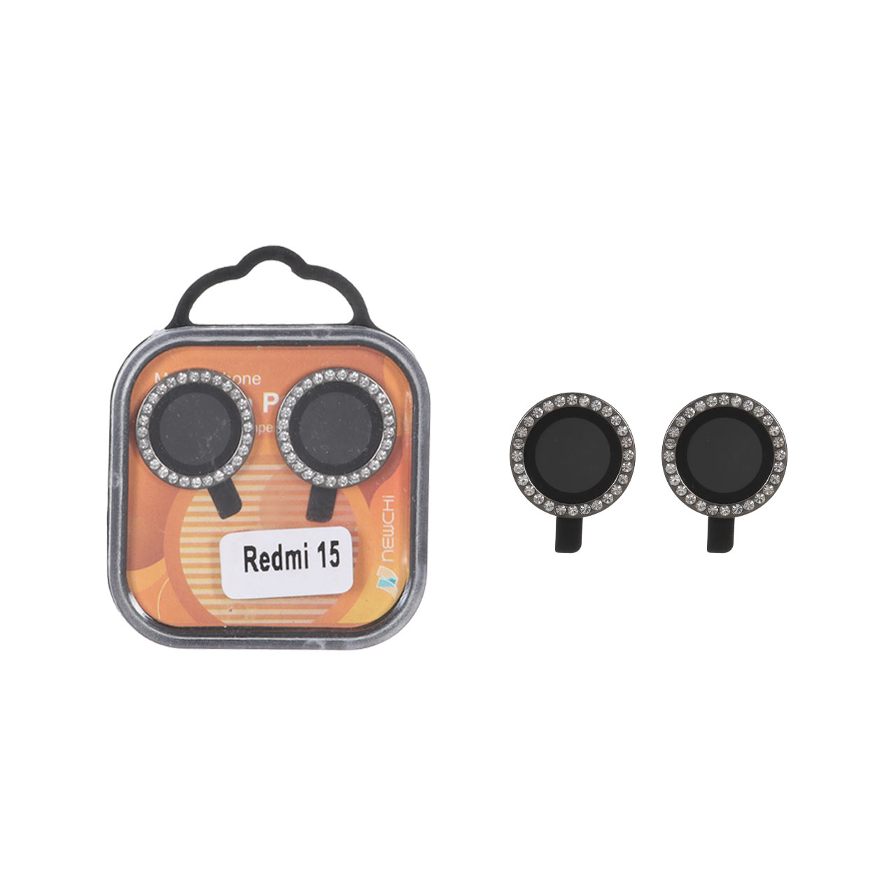 1623968 محافظ لنز رینگی نگین دار Newchi مدل Xiaomi Redmi 15 - مشکی (پک کوچک) - تصویر 1