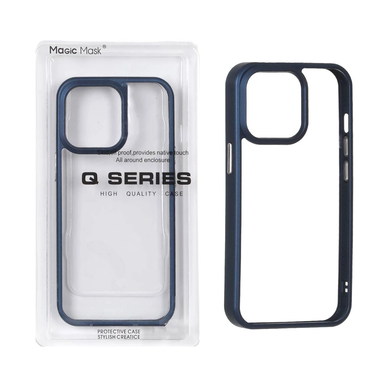 1625916 قاب اورجینال Q Series شفاف Ice مدل Apple iPhone 14 Pro Max - سرمه ای (پک دار) - تصویر 1