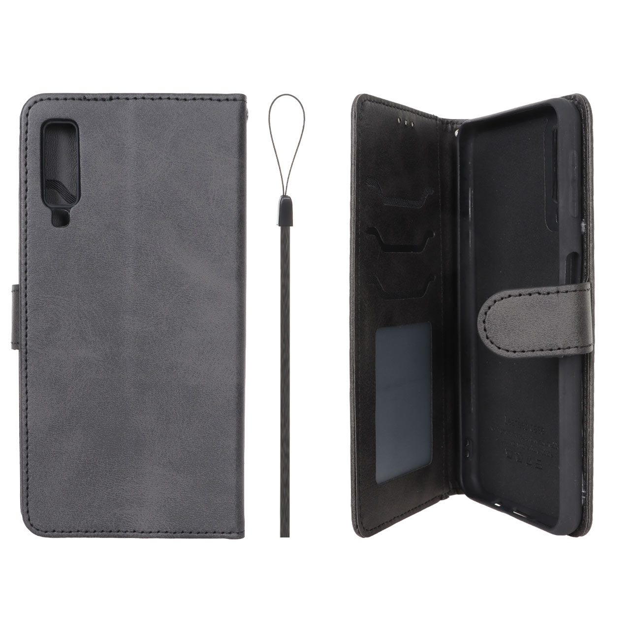 1630366 کیف موبایل مگنتی درجه یک داخل خز MNC Plus مدل Samsung Galaxy A750 / A7 (2018) - مشکی - تصویر 1