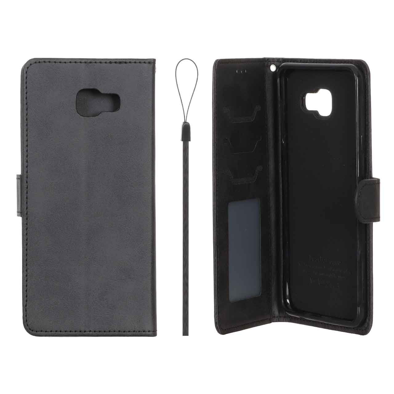 1630586 کیف موبایل مگنتی درجه یک داخل خز MNC Plus مدل Samsung Galaxy A710 / A7 (2016) - مشکی - تصویر 1