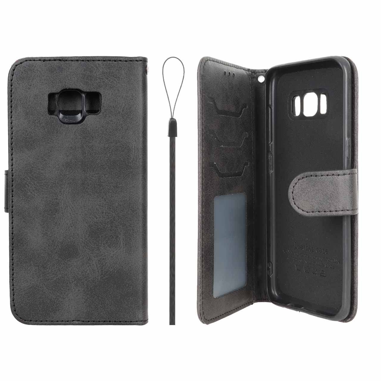1630726 کیف موبایل مگنتی درجه یک داخل خز MNC Plus مدل Samsung Galaxy S8 - مشکی - تصویر 1