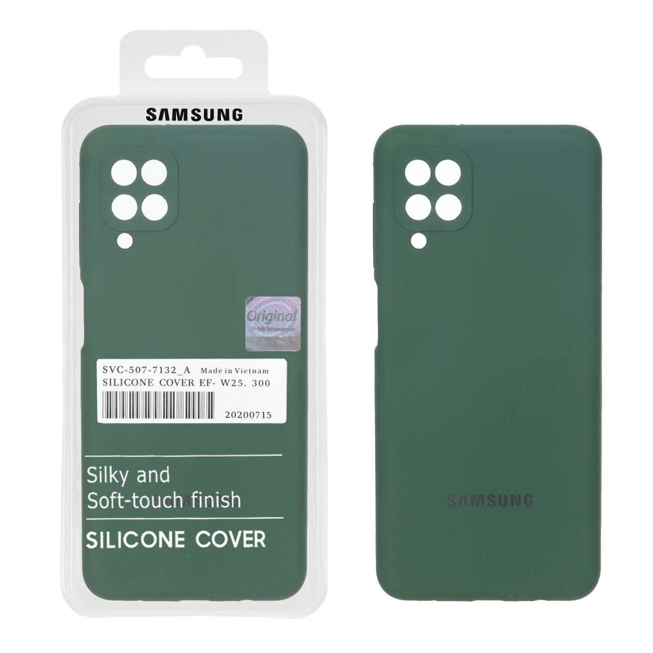 1663494 قاب سیلیکونی پاک کنی اورجینال Master Quality مدل Samsung Galaxy A12 / M12 / F12 - سبز ارتشی (پک دار) - تصویر 1