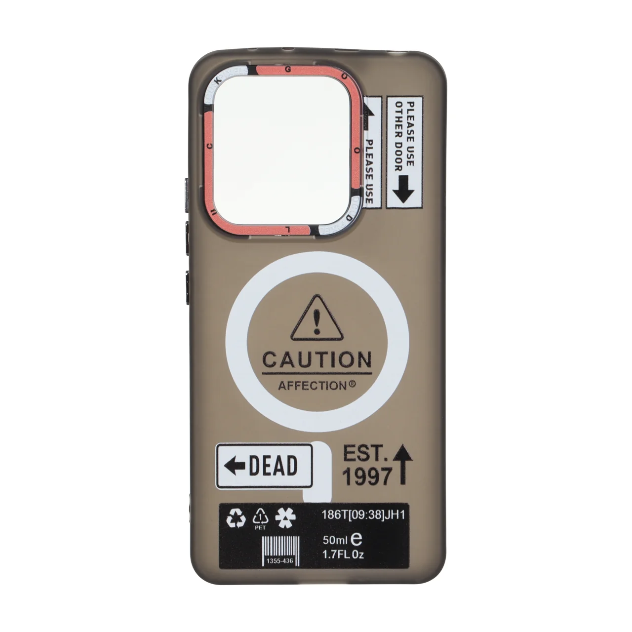 1663898 قاب Caution مات طرح مگ سیف دکمه متال Xiaomi Redmi Note 14 4G - مشکی - تصویر 1